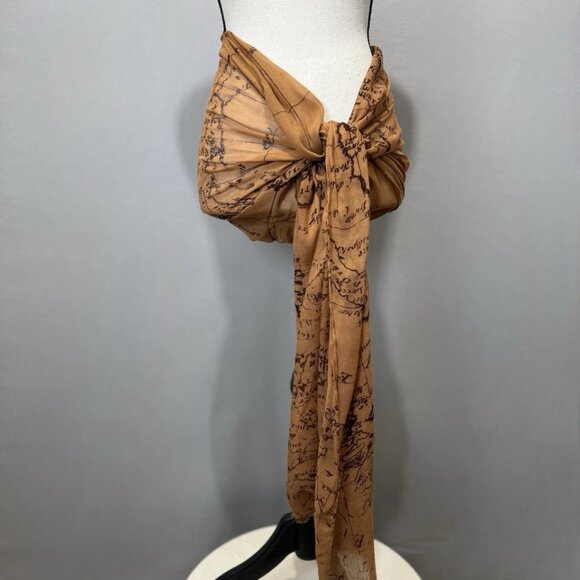 Patricia Nash Scarf Women's 25X80 Traveler Print Signature Map Soft Wrap Shawl - Picture 4 of 8